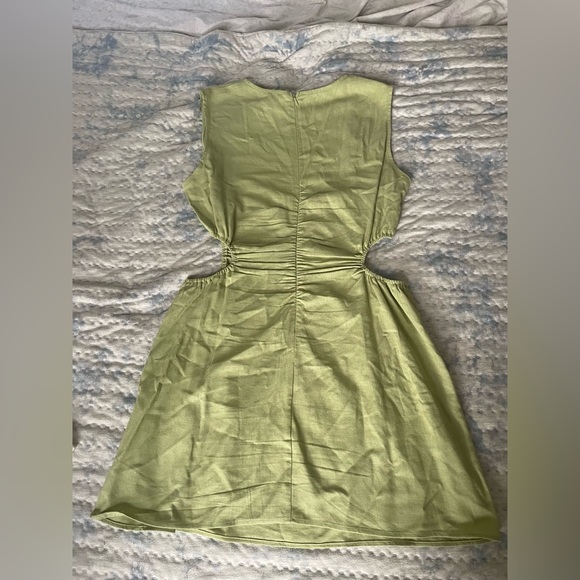 Princess Polly Mayzie Cotton-Linen Mini Dress in Green - Picture 5 of 5